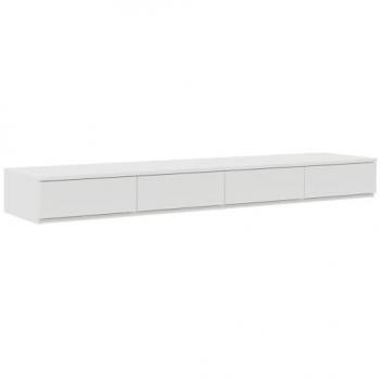 MDF Side Table for Beds – White, 140 × 36.5 × 16.5 cm
