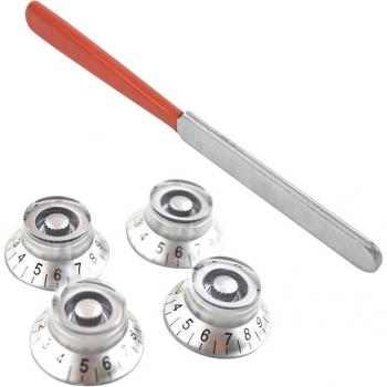 Set Frette Couronne Étroit Double Outil de Pointe & 4 Boutons Guitarre