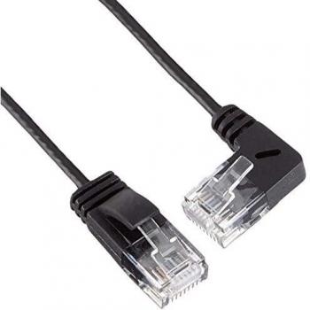 Wantec Patchkabel CAT6a gewinkelt 90 Grad rechts UTP, 3 m, schwarz