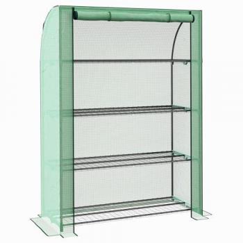 Serre compacte 4 niveaux Outsunny – porte enroulable, bâche PE, dimensions 120 × 50 × 170 cm
