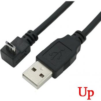 Hoch Nieder Links Rechts Abgewinkelt 90 Grad USB Mikro USB Männlich zu USB Männlich Daten Aufladen Verbinder Kabel 1.5m
