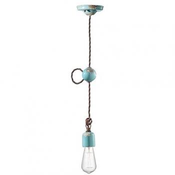 Handgefertigte Keramikpendellampe – E27, max. 120 cm, Shabby Design