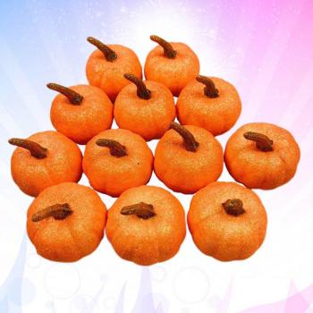 Set de 12 citrouilles en mousse rose pour décoration de table Halloween