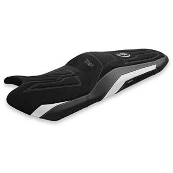 Rivestimento Sella Velvet Comfort 2WH – Yamaha T‑Max 17‑20, Bianco, Con Logo