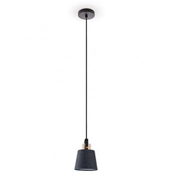 Pantalla E27 Lámpara Colgante Mesa Salón en Negro y Gris 15 cm