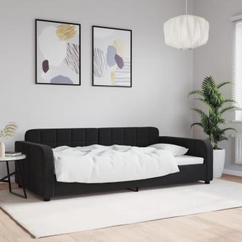 Lit de repos noir en velours 100x200 cm sans matelas