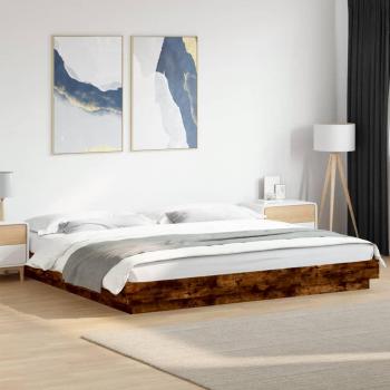 180x200cm Smoked Oak Bed Frame with LED Lighting
