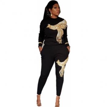 Tenue Afro Chic Femme Bazin Élastique et Paillettes