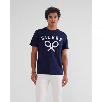 Camiseta azul raquetas corporativas para hombre