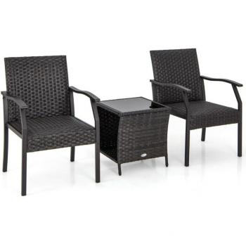 Table et Chaises de Patio Élégantes 3 pièces