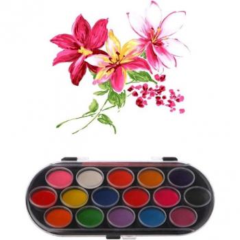 Kit de pinceles de acuarela y bandeja de pintura, arte artesanal, Mini, 16 Uds