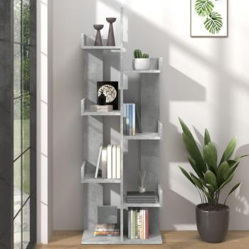 Bibliothèque en bois d'ingénierie gris béton 48x25,5x140 cm