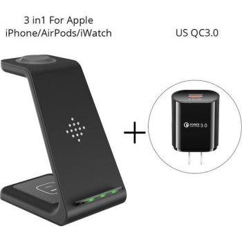 3 in 1 Fast Wireless Charging Station for iPhone 13 12 11 Pro Max, Apple Watch, AirPods and Samsung