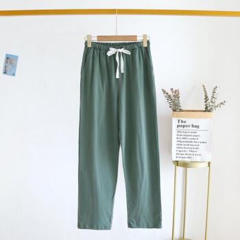 Damen Pyjama-Hosen mit Kordelzug und fester Farbe