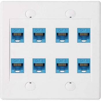 Panel de Pared Ethernet 8 Puertos Hembra a Hembra