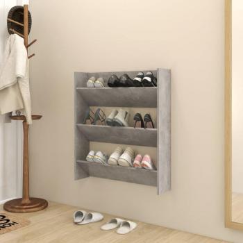 VidaXL Wall-Mounted Shoe Cabinet in Concrete Grey 80x18x90 cm
