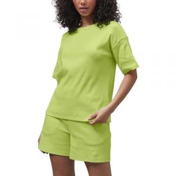 Enorsia Green Drop-Shoulder T & Boxy Shorts Rib Co‑ords (Size 18)
