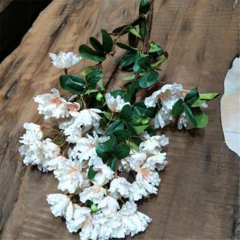 Árbol de Seda de Crape Myrtle, 3 Tallos, Flor Decorativa para Bodas, 7p
