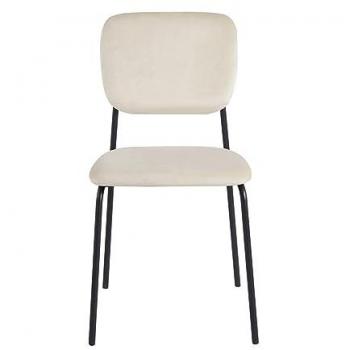 Silla Selin Comedor Terciopelo Negro y Beige