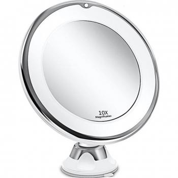 Espejo de Aumento LED 10X con Ventosa
