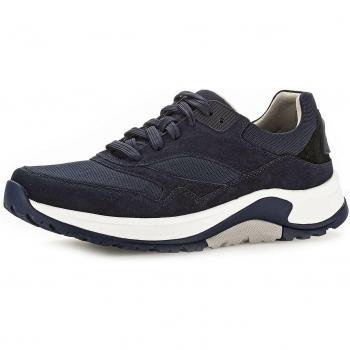 Gabor Rollingsoft Freizeitschuh 9 – Halbkleidiger Keilsneaker in Blau