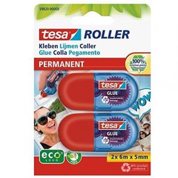 Tesa Permanent Glue Roller 5mm x 6m Twin Pack