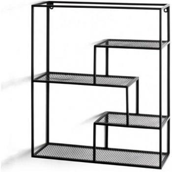 Étagère Murale Kirklees 8 en Métal Noir L 50 x H 60 x P 18 cm