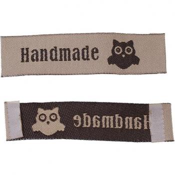 Rectangle Owl & Handmade Heart Terylene Labels for DIY Crafting, 60mm x 15mm, 50 Labels