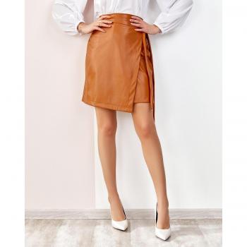Issa Plus Leather Wrap Skirt S Yellow