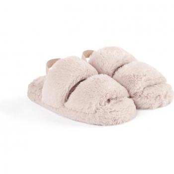 OHS Faux Fur Platform Slippers