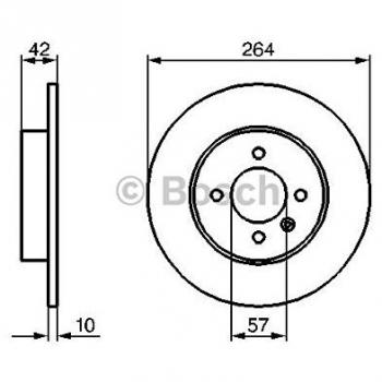 Bosch Bremsscheibe Hinten 264mm für Opel Vauxhall 0 986 479 191