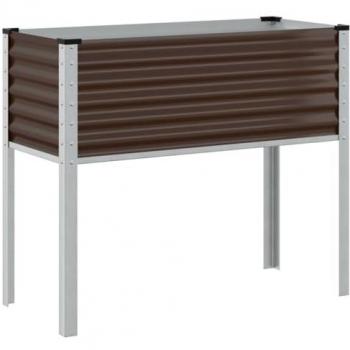 VidaXL Brown Steel Garden Planter 100x41x90 cm