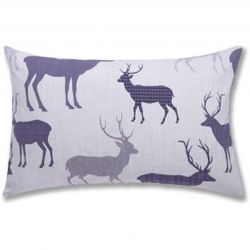 Stag Patterned Navy Pillowcases by Grampian