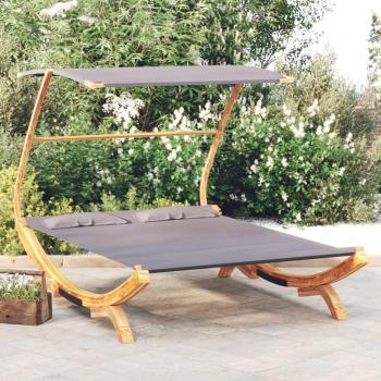 Hamac extérieur avec auvent 165x198x140 cm Bois courbé massif Anthracite