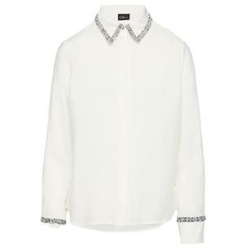 Relaxed Fit Bluse aus Viskose-Mix in Weiß