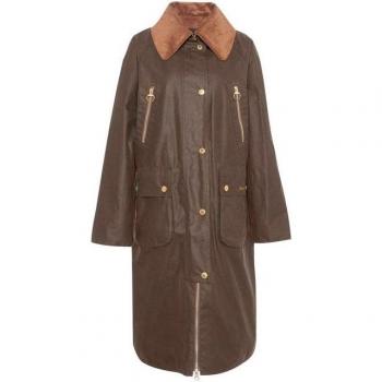 Barbour Ebberston Women's Waxed Coat – Beech Classic, US 10
