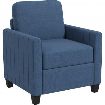 Modern Blue Upholstered Reading Chair – Homcom Edition