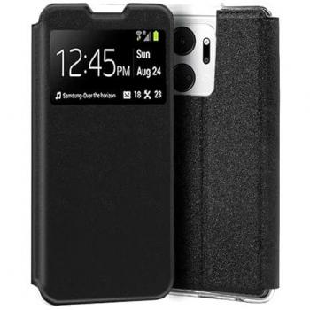 Funda Flip Cover Negra Liso Cool para Huawei Honor X7A