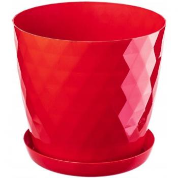Pot de Fleurs Intérieur en Plastique Rouge