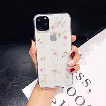 Echte Blumen‑Hülle für iPhone 11 Pro Max – Tybaker Transparent-Gummikunst