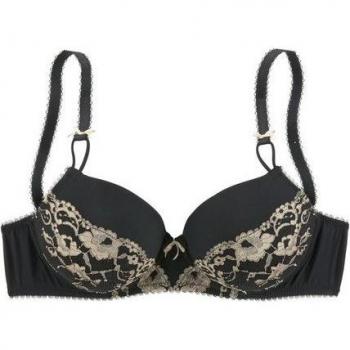 Schalen-BH Lascana Fabiola 85F – edle Spitze, Gold & Schwarz, Bügelfunktion