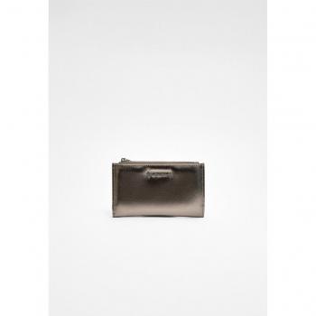 Stradivarius Basic Grey Zip-Up Purse One Size