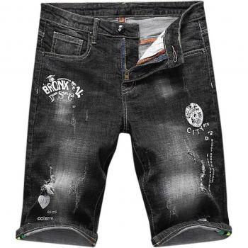 Männer Denim Kurze Hose Sommer Lässig Sport Schwarz Gerade Cool Reißverschluss Jeans 7,8