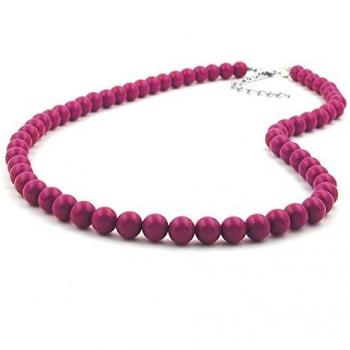 Kette 8mm Kunststoffperlen beere-violett-glänzend 50cm
