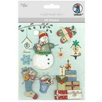 Ludwig Bähr Weihnachtsstickern 3D, 5‑faches Set – Motiv 92