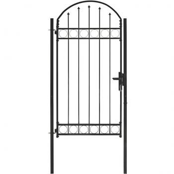 Cancello in Acciaio ad Arco 100x250 cm Nero
