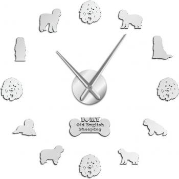 Old English Sheepdog Contemporary Wall Decor Clock