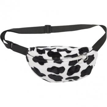 Cow Print Plush Crossbody Fanny Pack