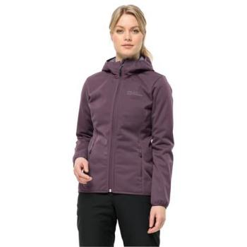 Damen Softshelljacke JACK WOLFSKIN WINDHAIN HOODY W, lila, Gr. XL