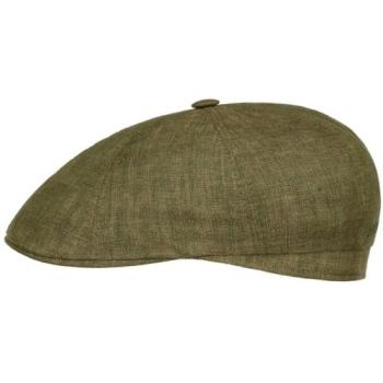 Dark Olive Stetson Bricksford 8‑Panel Women’s Linen Cap, 62 cm